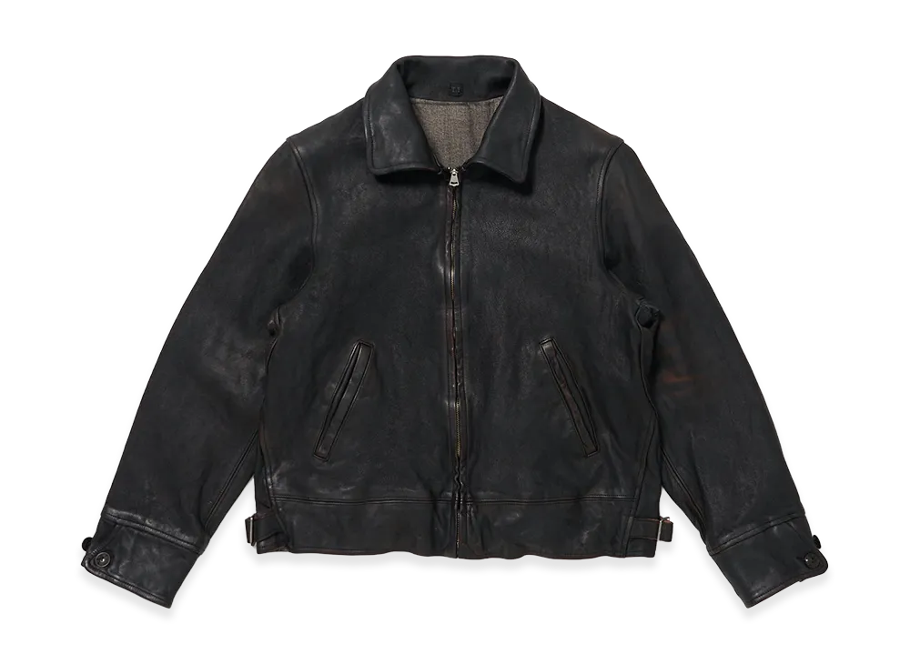 T.T Taiga Takahashi LOT.802 Cossack Leather Jacket "Damaged Black"