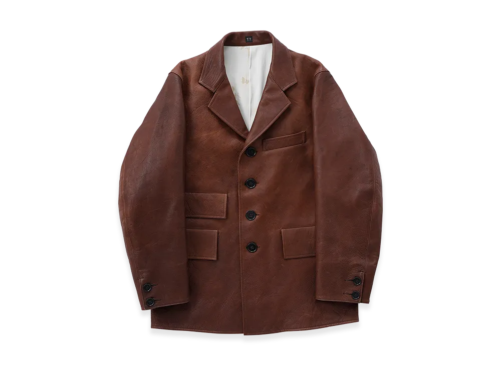 T.T Taiga Takahashi LOT.803 Sack Leather Coat "Mud Dyed Brown"