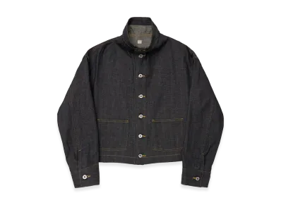 T.T Taiga Takahashi Women's Funnel Neck Denim Coverall Jacket "Raw Indigo"