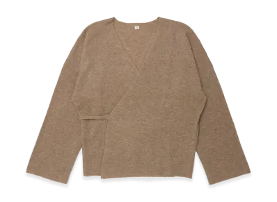 T.T Taiga Takahashi Women's Cashmere Samue Cardigan "Natural Brown"