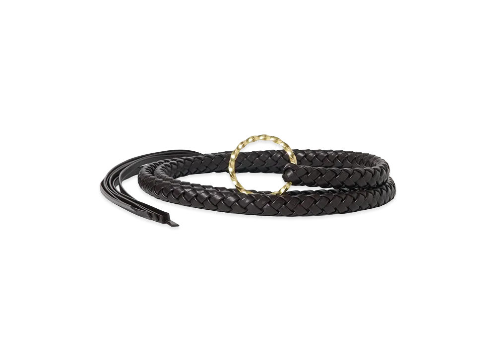 T.T Taiga Takahashi Women's Infinite Circle Hand Braided Belt "Burgundy"