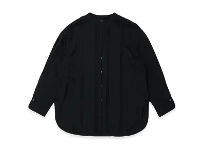 T.T Taiga Takahashi Women's Pin Tuck Stand Collar Blouse "Black"