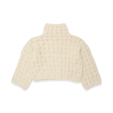 T.T Taiga Takahashi Women's Alpaca Hand Knitted Basket Pattern Turtle Neck P/O "Black"