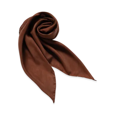T.T Taiga Takahashi Women's Silk Scarf "Techi Tree Dyed Brown Copper Mordant"