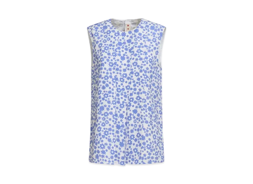 Marni Women's Pop Fields Sleeveless Top "Blue Lilac"
