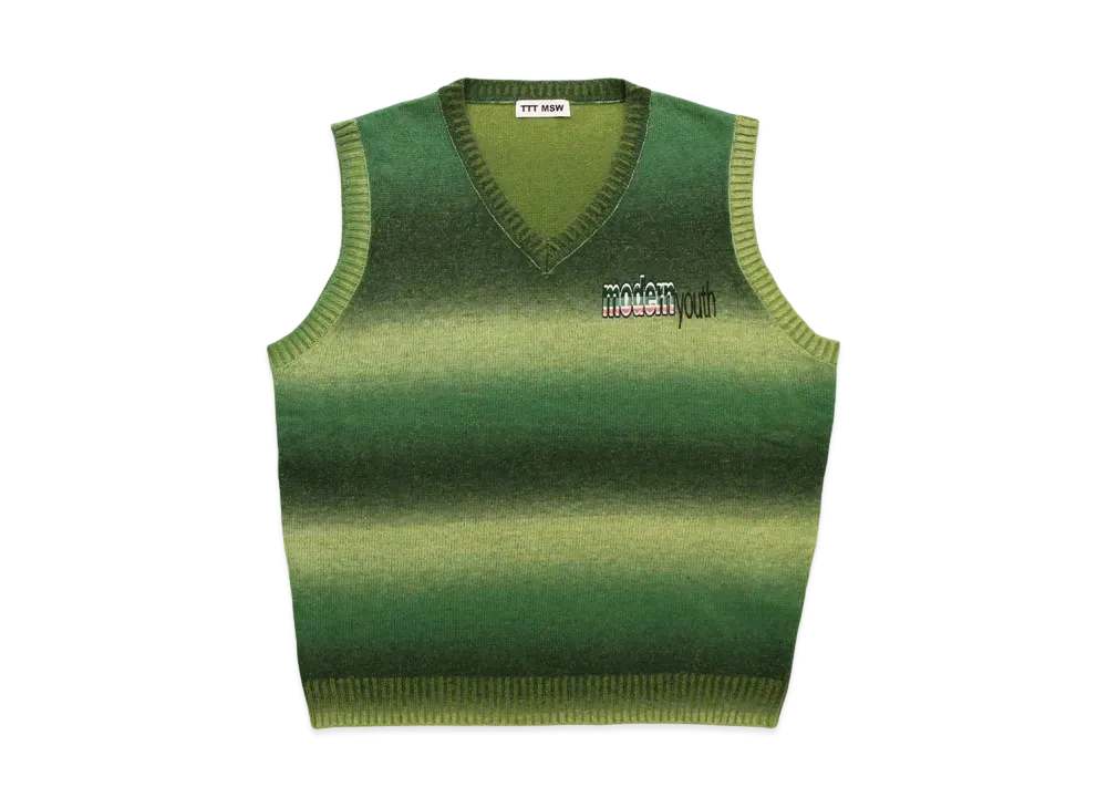 TTT MSW KASURI Knit Vest "Green"