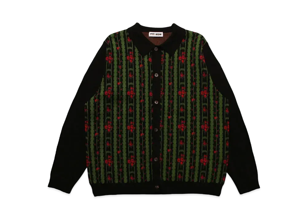 TTT MSW Flower Jacquard Knit Cardigan "Black"