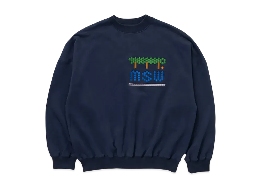 トップス TTTMSW Tree embroidery sweat shirt navy TTT MSW Tree Embroidery Sweat Shirt 