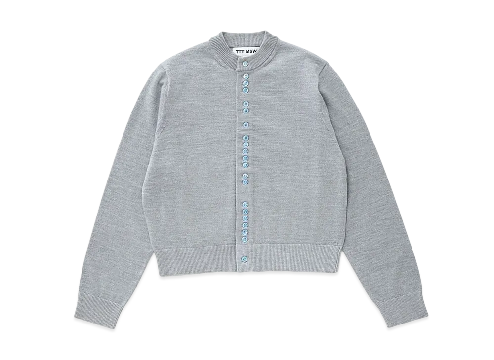 TTT MSW グレー ボタン付きカーディガン M TTT MSW Crew Neck Cardigan 