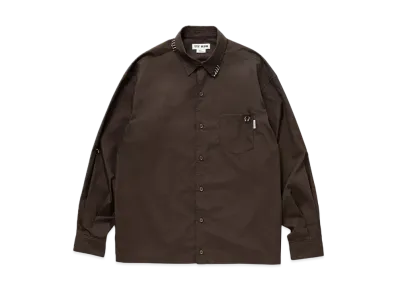 TTT MSW Regular collar shirt w/pierce "Brown"