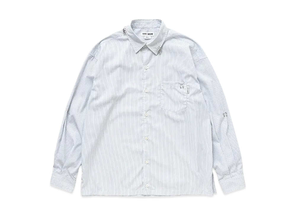 TTT MSW Regular collar shirt w/pierce "Stripe"