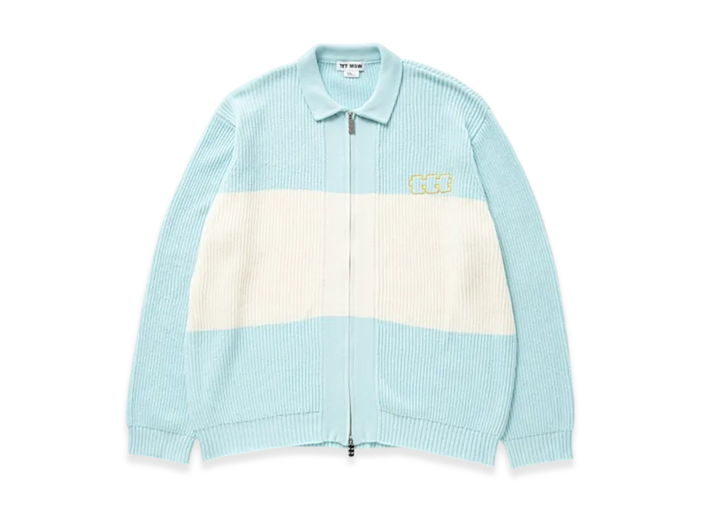 TTTMSW Zip Up Knit Polo "Blue"