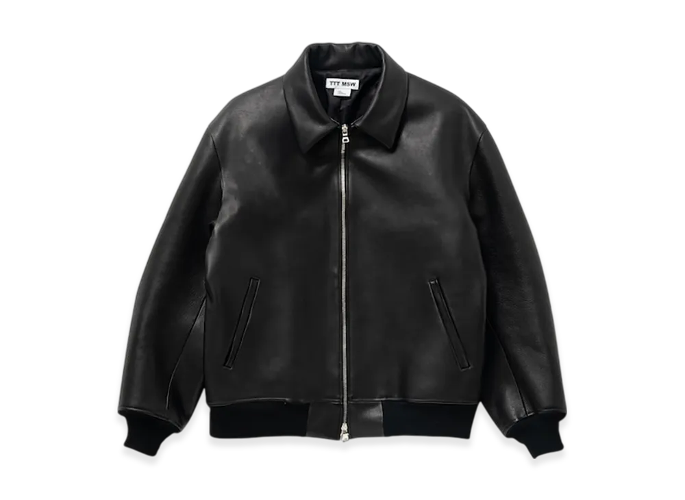 TTTMSW Leather Varsity Jacket "Black"