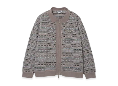 TTTMSW Zip Up Knit Polo Shirt "Greige"