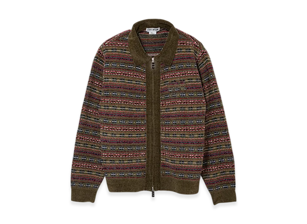 TTTMSW Zip Up Knit Polo Shirt "Khaki"