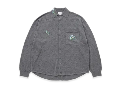 TTTMSW Flower Embroidery Knit Shirt "Grey"