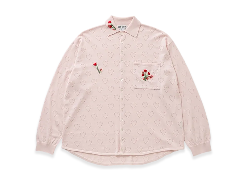 TTTMSW Flower Embroidery Knit Shirt "Pink"