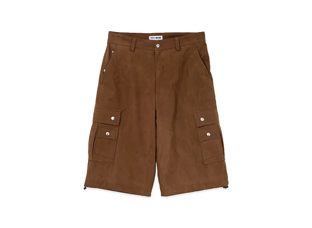 TTTMSW Suede military cargo half pants "Camel"