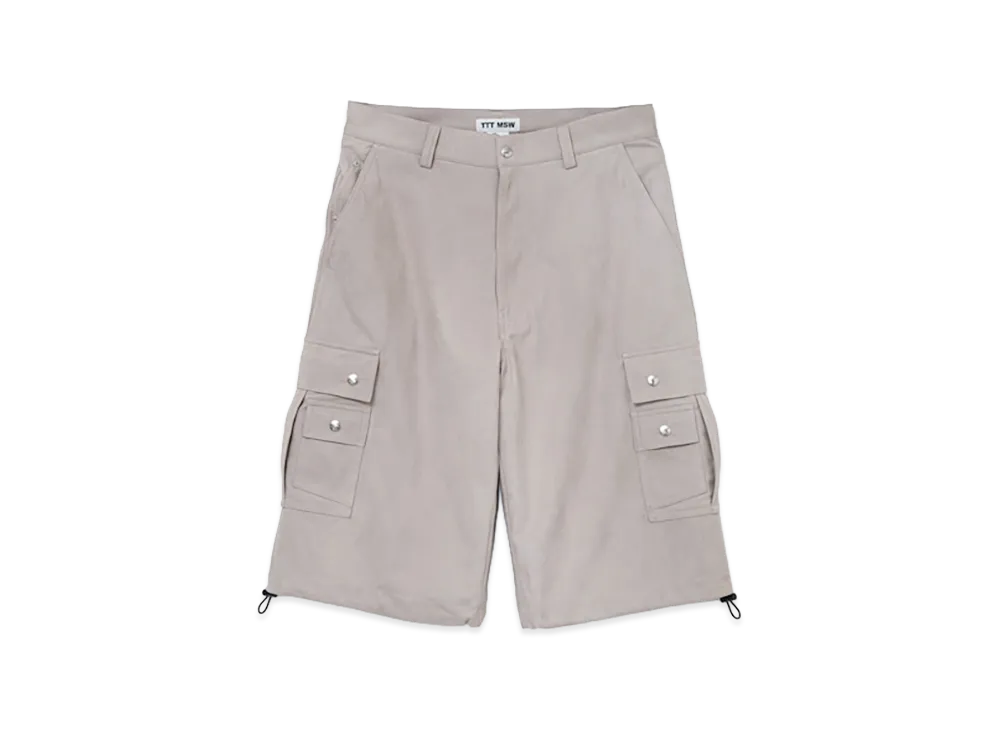 TTTMSW Suede military cargo half pants "Light Grey"
