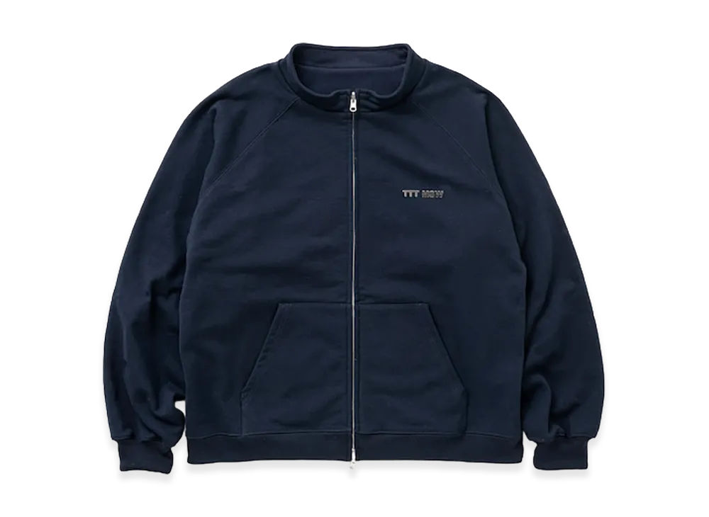 TTTMSW Zip up crew neck sweat "Navy"
