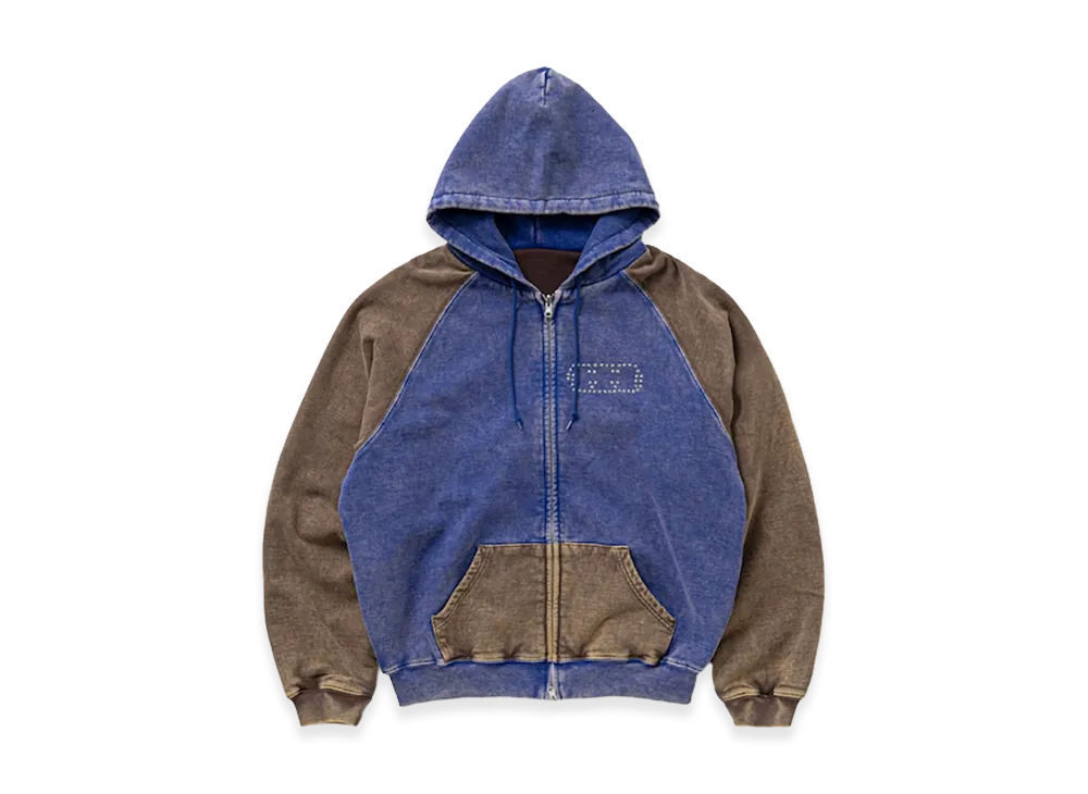 TTTMSW Fade damage zip up hoodie "Blue"