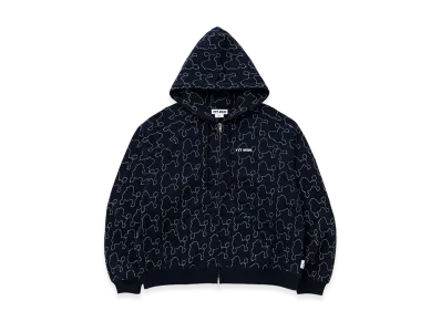 TTTMSW Dog Embroidery Zip Up Hoodie "Navy"