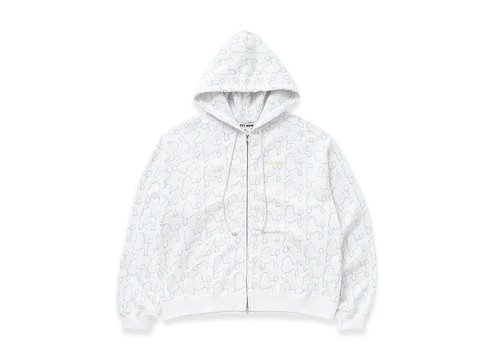 TTTMSW Dog Embroidery Zip Up Hoodie "White"