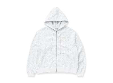 TTTMSW Dog Embroidery Zip Up Hoodie "White"