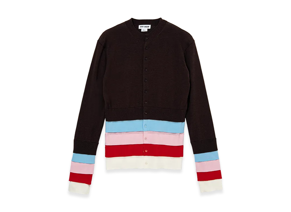 TTT MSW Layered Knit Cardigan "Brown"