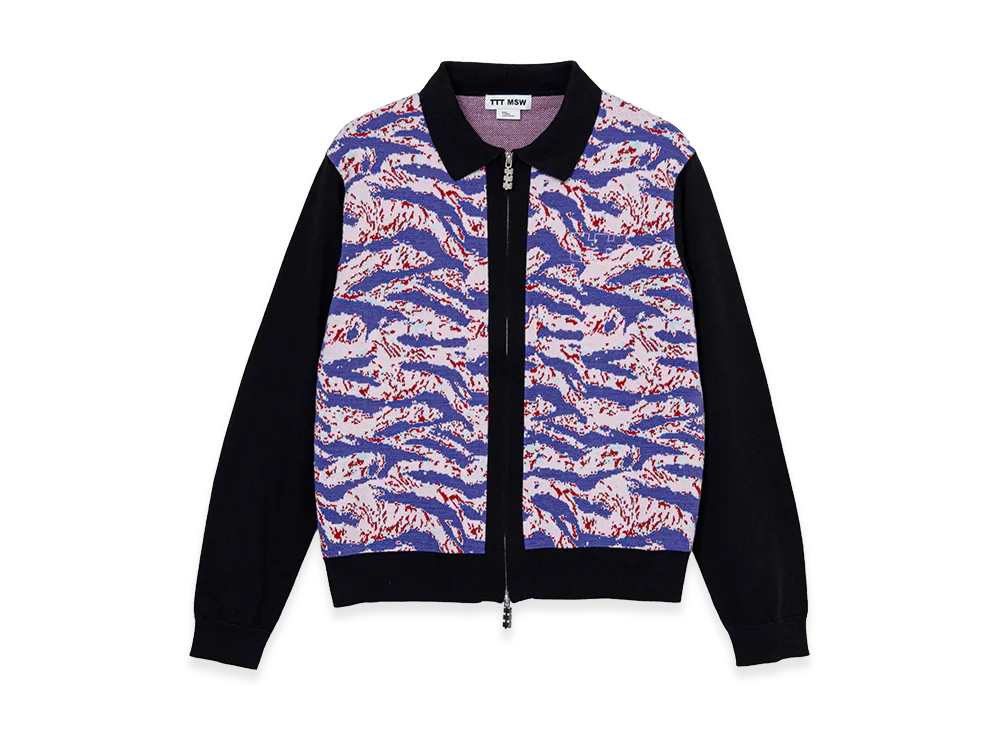 TTT MSW Tiger Camo Zip Up Knit Polo "Purple"