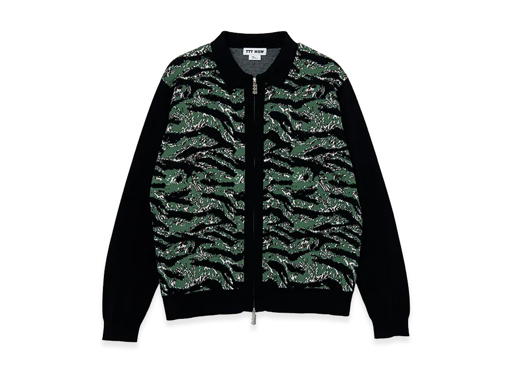 TTT MSW Tiger Camo Zip Up Knit Polo "Black"