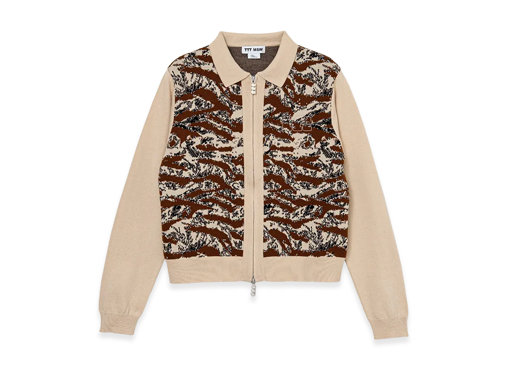 TTT MSW Tiger Camo Zip Up Knit Polo 