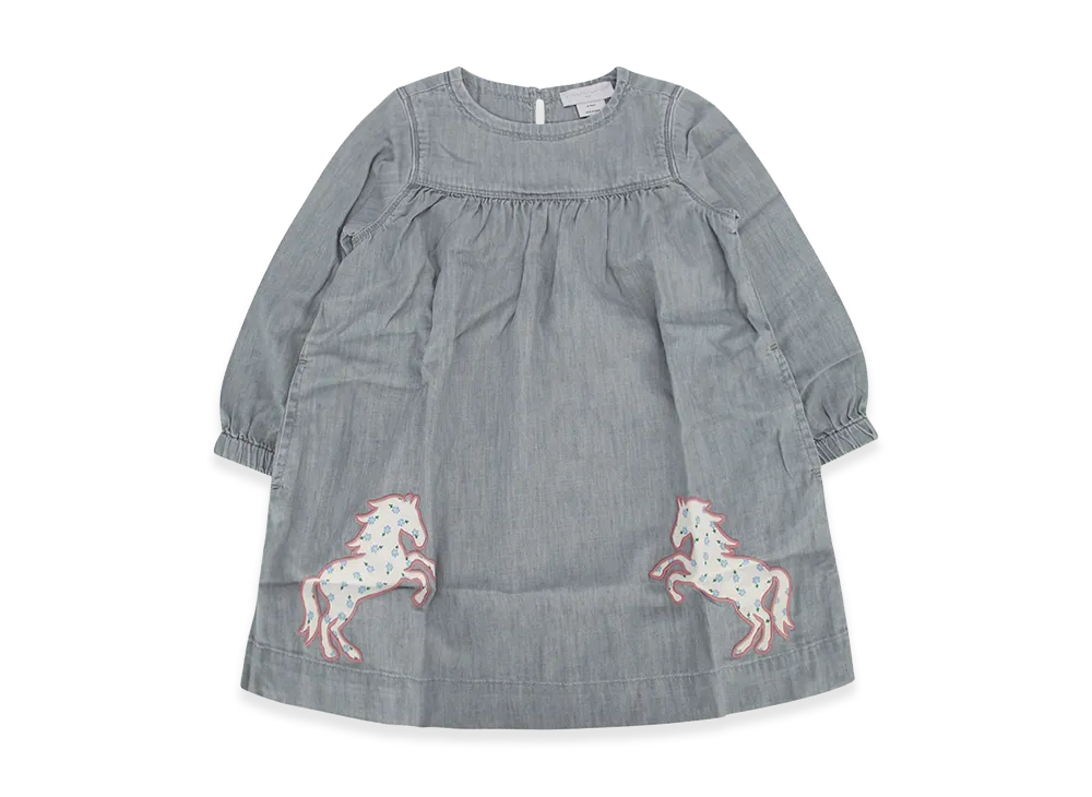 STELLA McCARTNEY Kids Woven Dress "Gray"