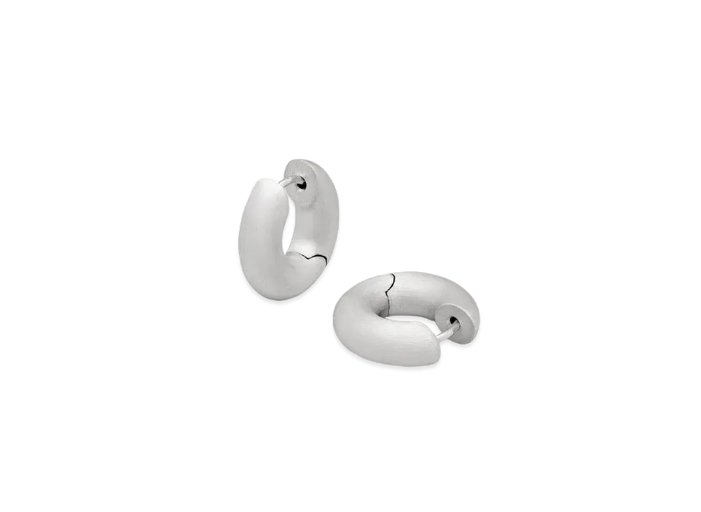 TOMWOOD Chunky Hoops Small "Satin Silver"