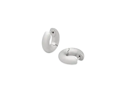 TOMWOOD Chunky Hoops Small "Satin Silver"