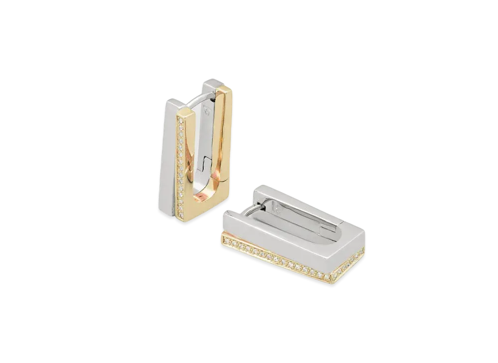 TOMWOOD Step Hoops CZ "Duo"