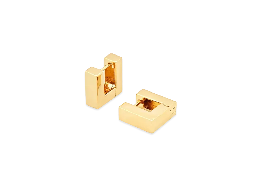 TOMWOOD Square Hoops Small "Gold"