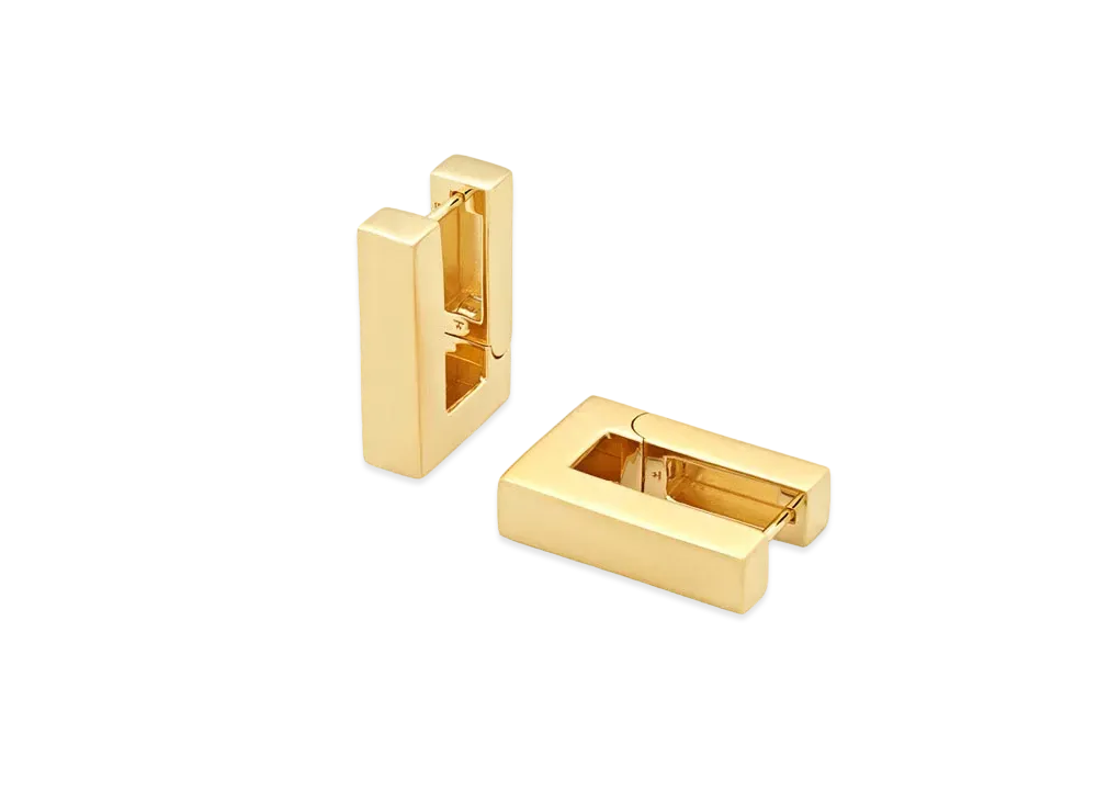 TOMWOOD Square Hoops "Gold"