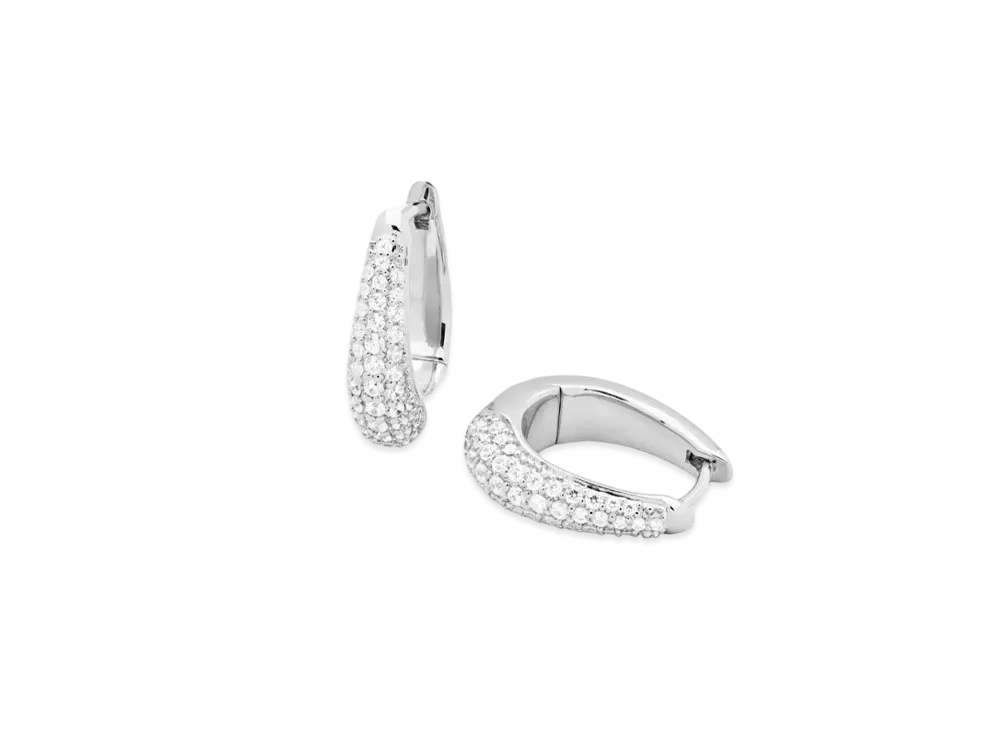 TOMWOOD Liz Hoop Pave "Silver"
