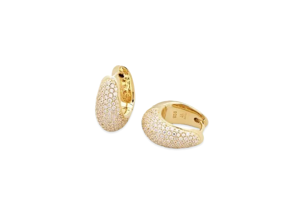 TOMWOOD Ice Hoop Small Pave "Gold"