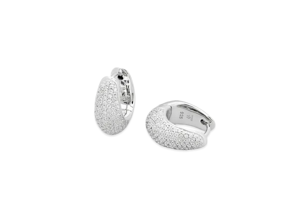 TOMWOOD Ice Hoop Small Pave "Silver"