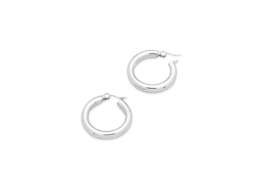 TOMWOOD Classic Hoops Thick Medium "Silver"