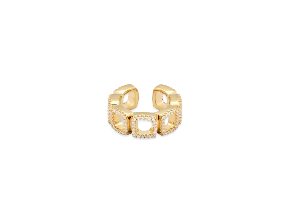 TOMWOOD Cushion Ear Cuff Open CZ "Gold"