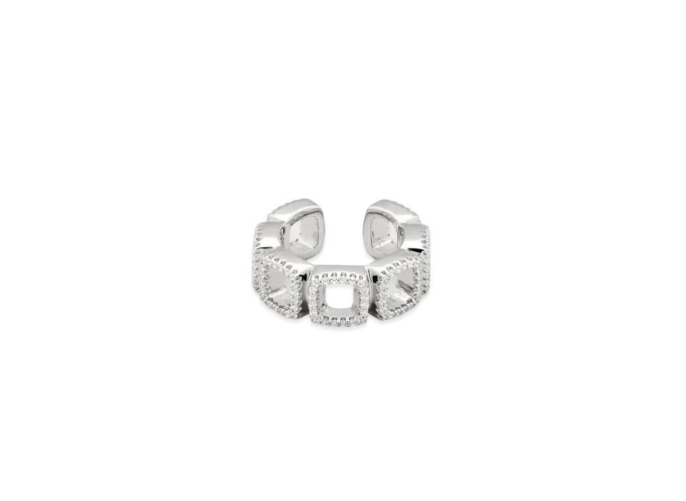 TOMWOOD Cushion Ear Cuff Open CZ "Silver"