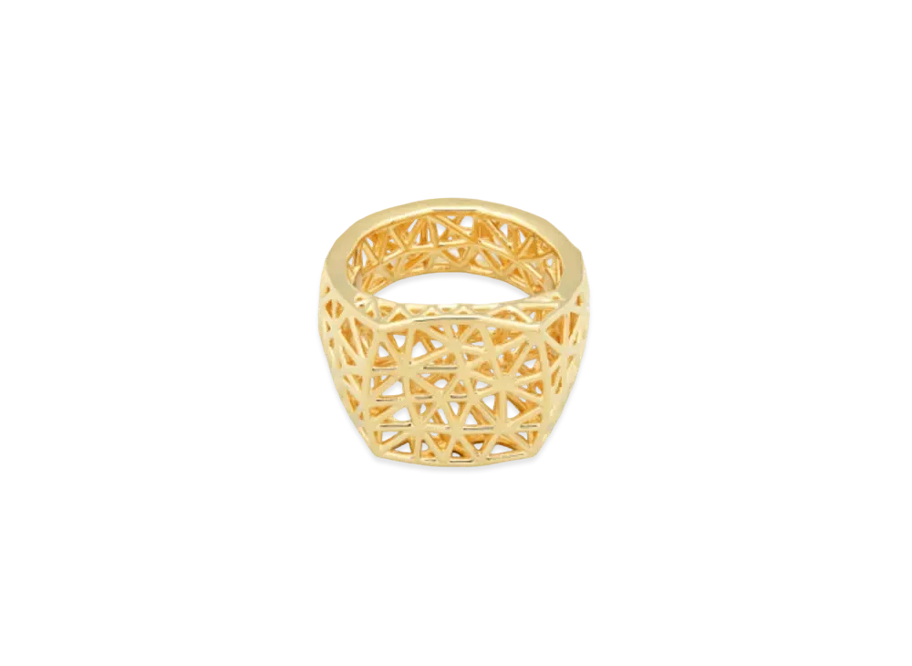 TOMWOOD Mesh Ring "Gold"
