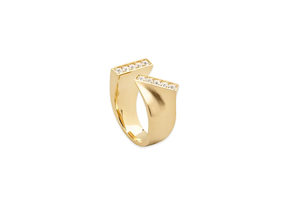 TOMWOOD Tilt Ring Diamond "Gold"