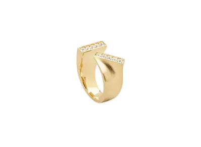 TOMWOOD Tilt Ring Diamond "Gold"