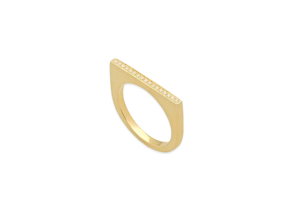 TOMWOOD Sleek Ring Top Diamonds "Gold"