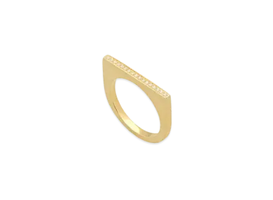 TOMWOOD Sleek Ring Top Diamonds "Gold"