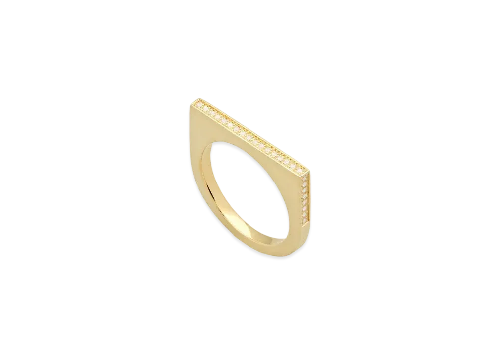 TOMWOOD Sleek Ring Half Diamonds "Gold"